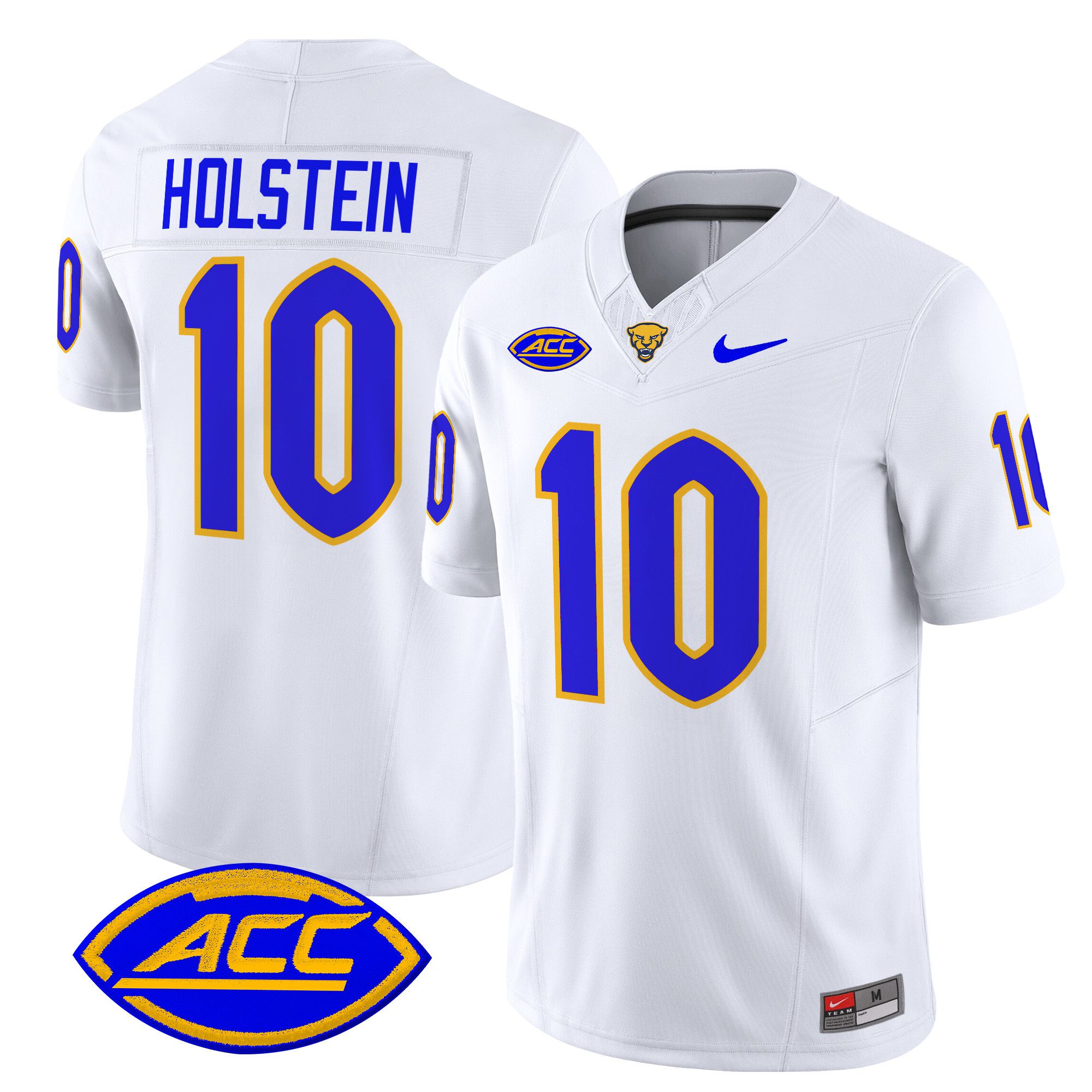 Men Pittsburgh Panthers #10 Holstein White Nike 2024 Vapor Limited NCAA Jersey->more ncaa teams->NCAA Jersey